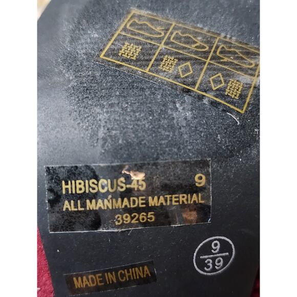 Anne Michelle Womens Slip On Mule High Heel Size 9 Rhinstone Buckle Burgundy Red - Picture 12 of 12